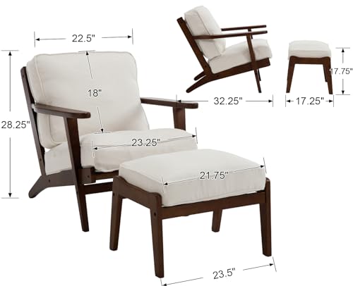 Beige Linen Fabric Accent Chair with Arm B799470