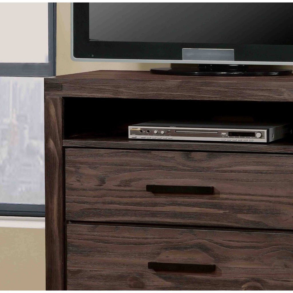 Dark Grey Wire-Brushed 3-Drawer Media Chest L58098