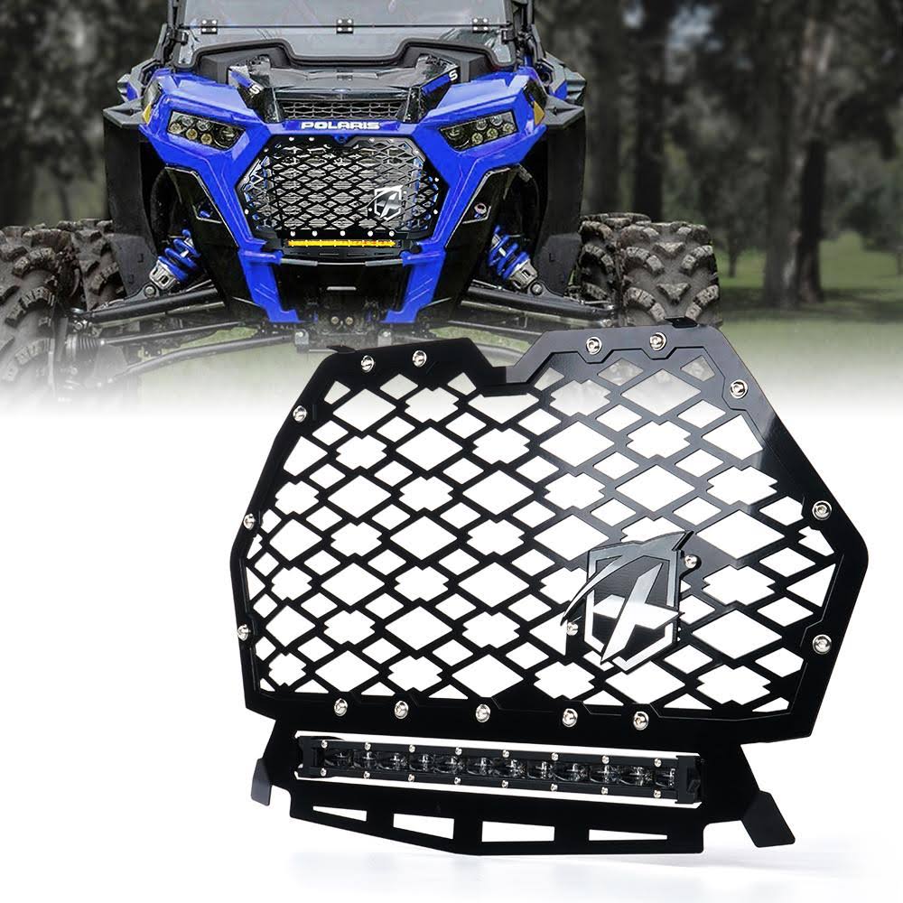 Black Steel Mesh Grille with 14" LED Lightbar N202596