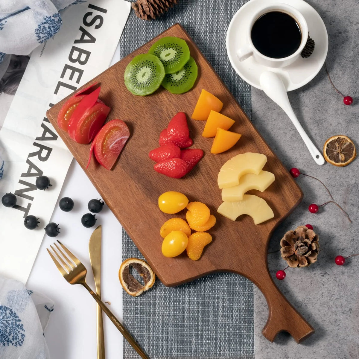 Acacia Wooden Cutting Board with Grip Handle F735