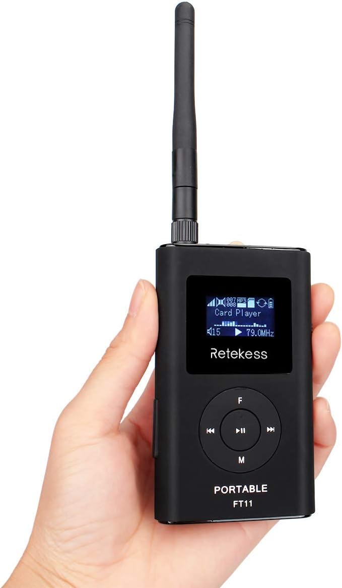 FM Transmitter with Microphone and Antenna, Rechargeable, Pack of 2 L507553