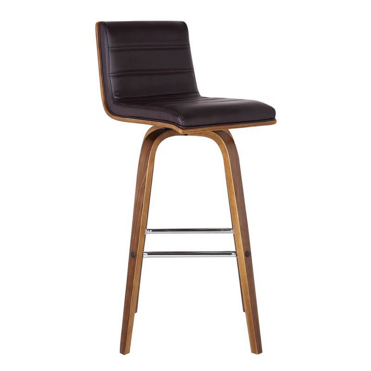 26" Faux Leather Counter Stool in Brown/Walnut V517862