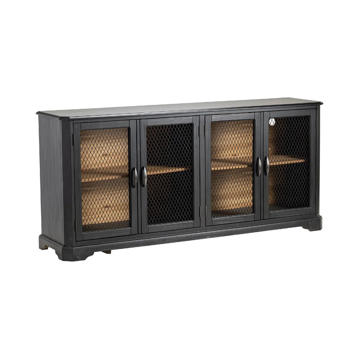 Black Wood 4 Door Sideboard M6697