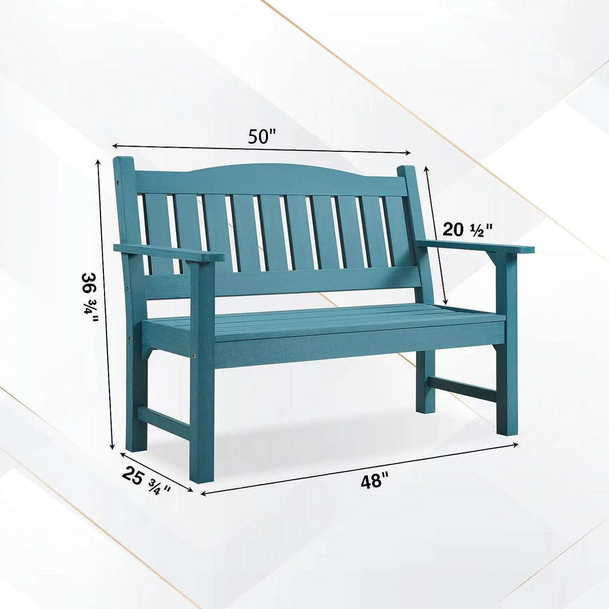 Weatherproof 2-Person 50" Poly Lumber Garden Bench G801
