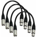 4 Units 1 Foot Canare L-4E6S Star Quad Balanced Microphone Cables with Amphenol Silver XLR Connectors B5276