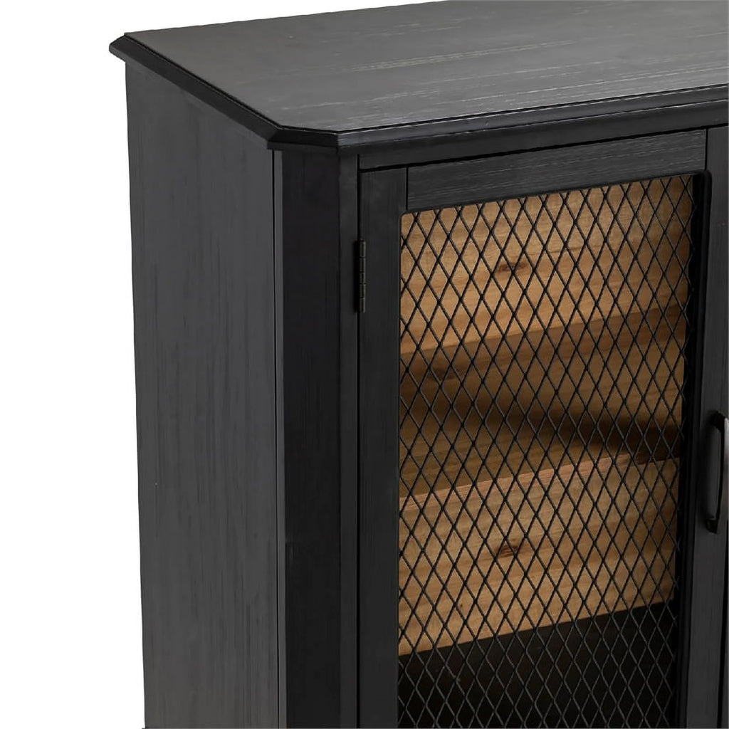 Black Wood 4 Door Sideboard M6697