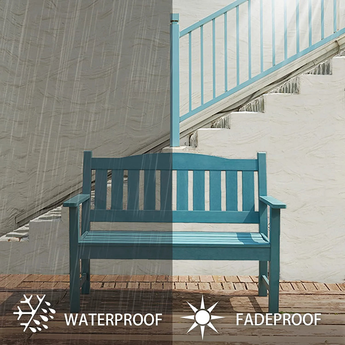 Weatherproof 2-Person 50" Poly Lumber Garden Bench G801