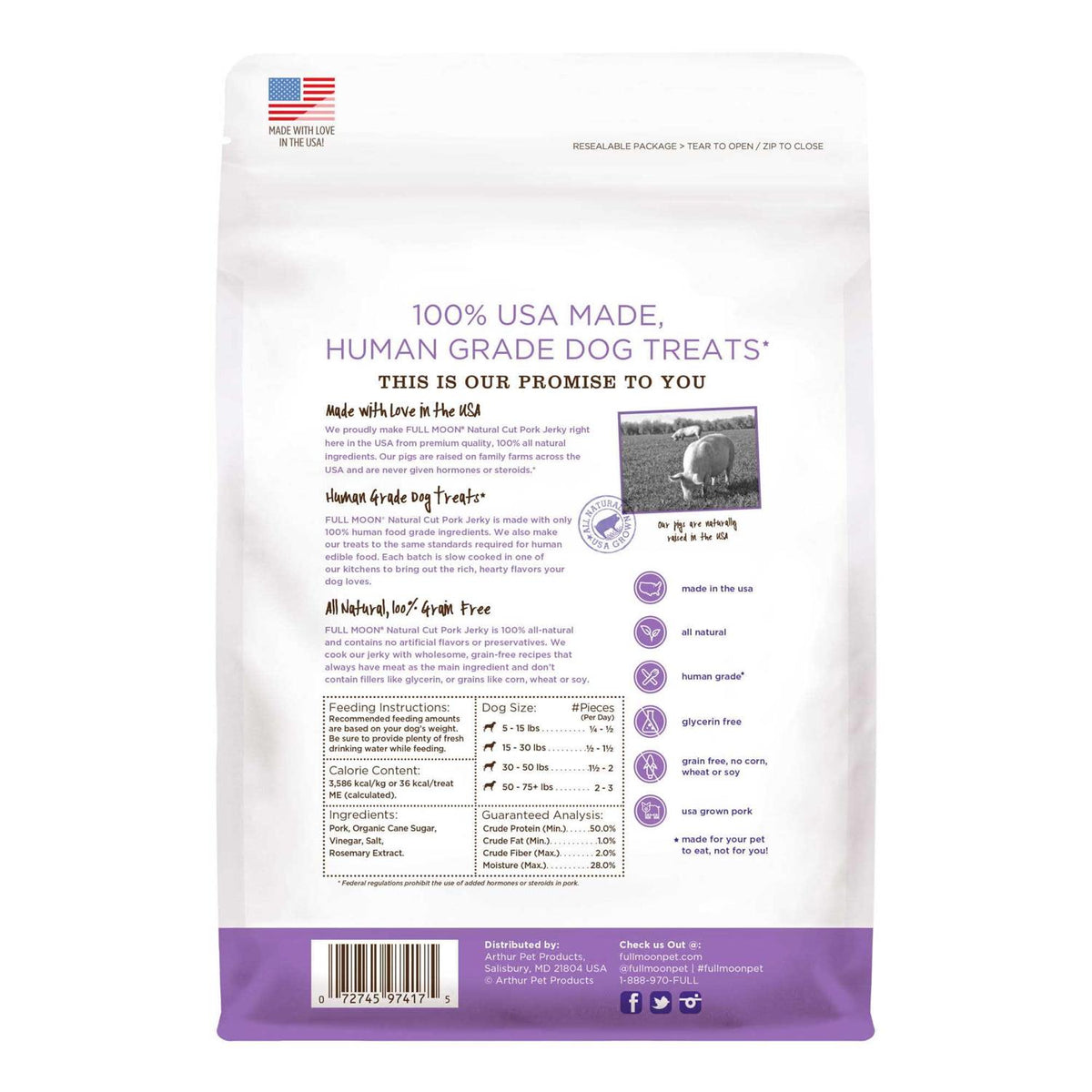 Natural Cut Pork Jerky Dog Treats B279