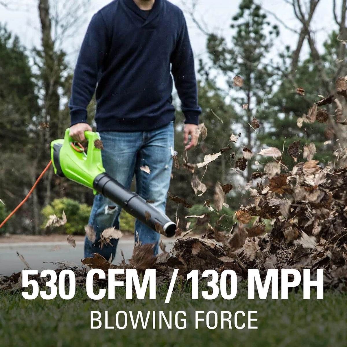 9 Amp 530 CFM Corded Electric Axial Leaf Blower H56716
