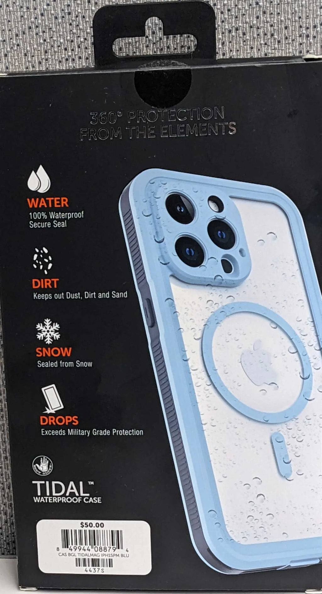 Blue/Clear Waterproof MagSafe Case for iPhone 15 Pro Max L28560