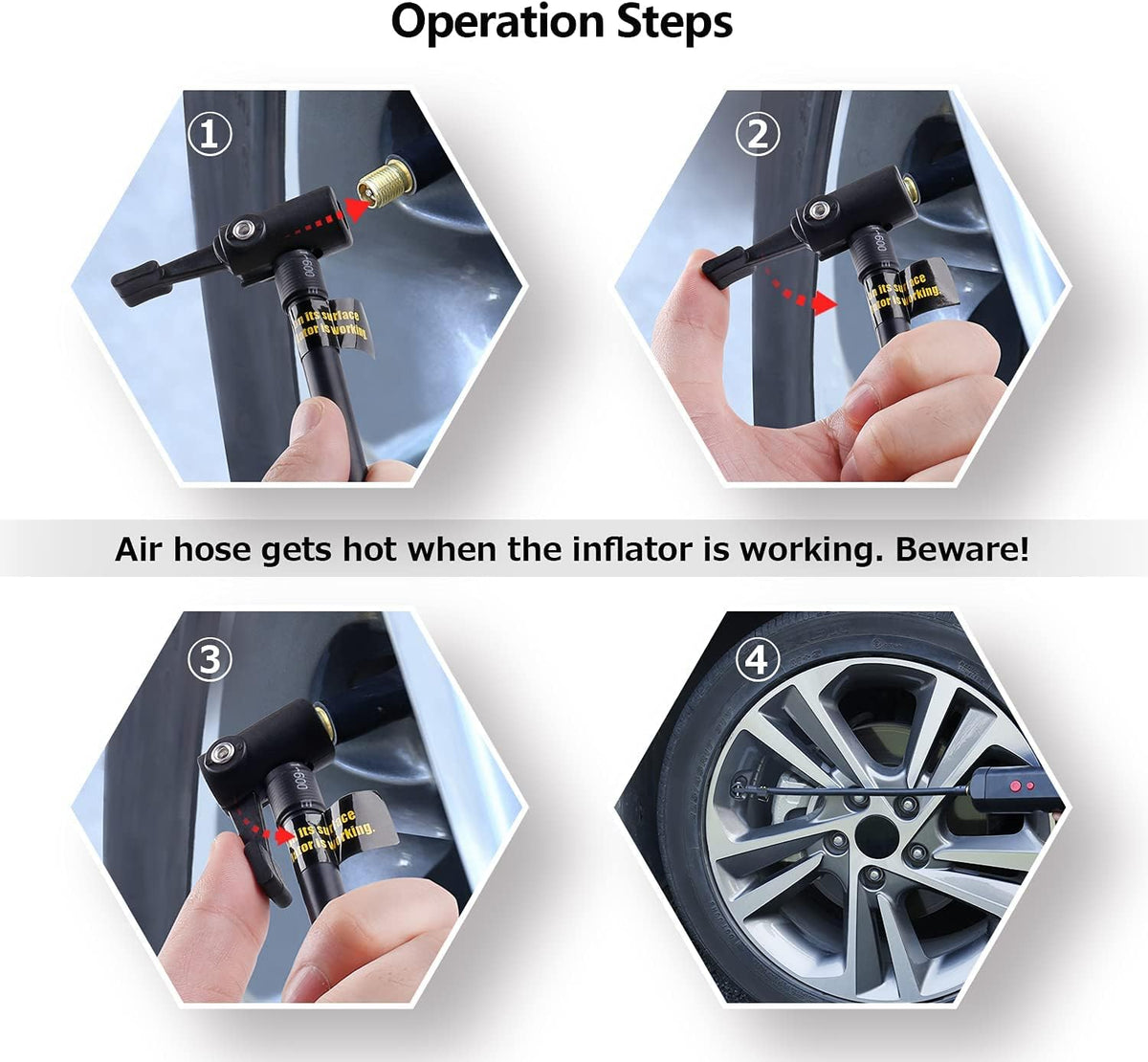 Portable Mini Air Inflator Tire Pump with Digital LCD F277605