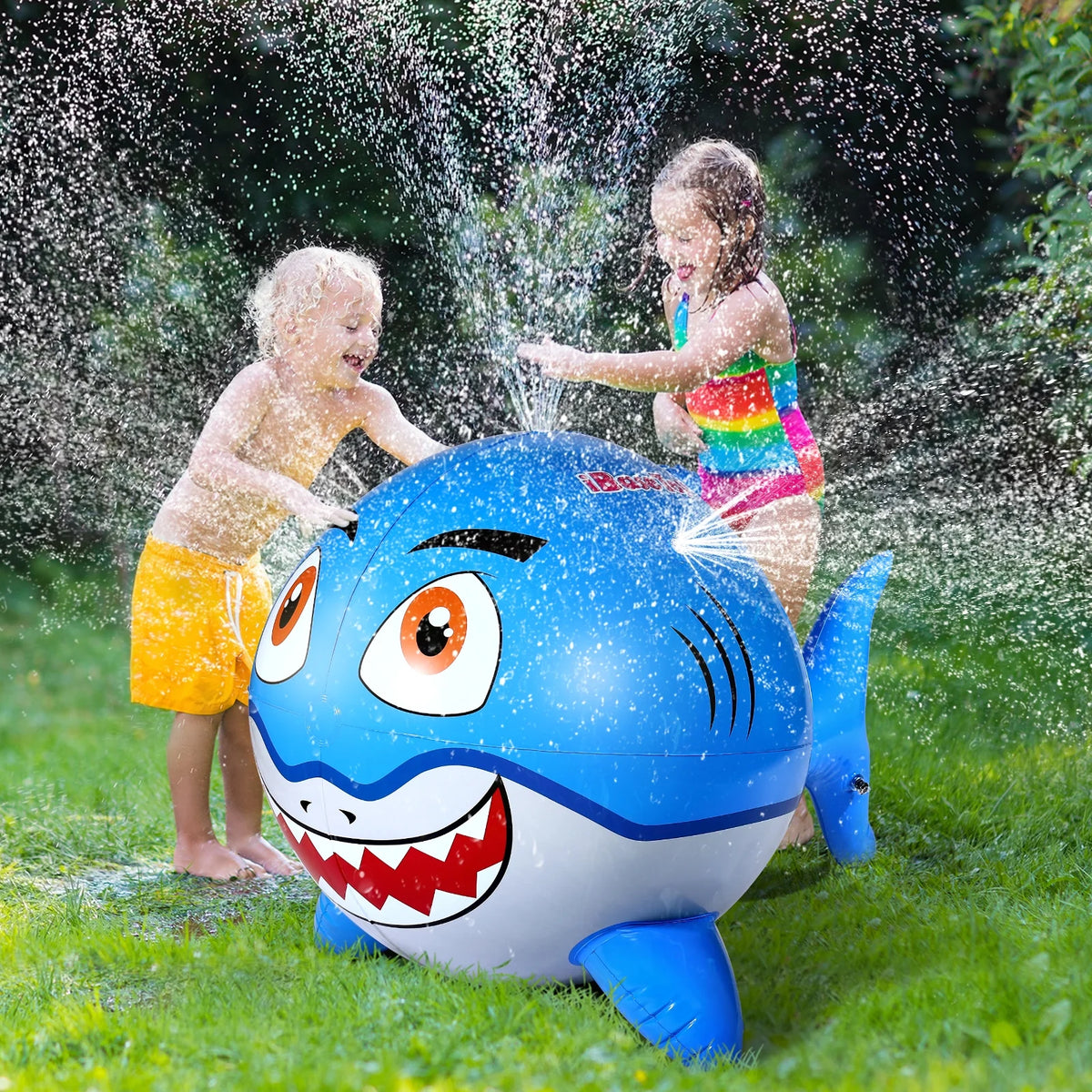 Inflatable Shark Sprinkler Water Ball 80x120cm Z43878