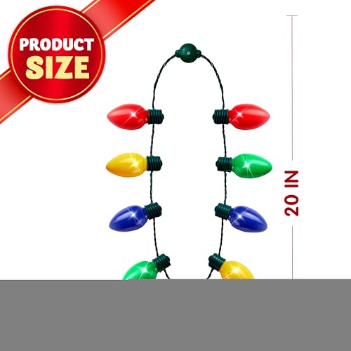 LED Light Up Christmas Necklace 9 Bulbs 6 Modes D3551