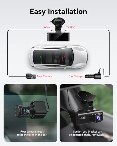 4K Dash Cam Front Rear with 32GB Card A25214