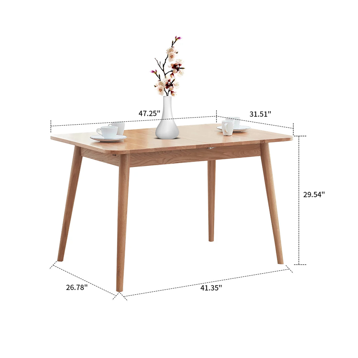Solid Wood Dining Table for 6-8 People Light Oak G25201