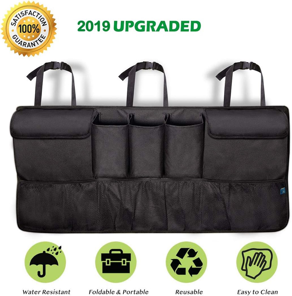 Trunk Organizer Car Storage with 5 Deep Pockets & 4 Pockets Mesh, Pack of 2 T86185