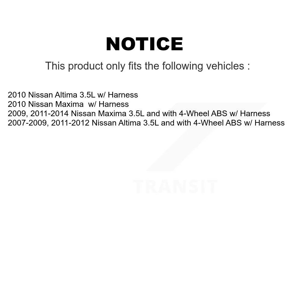 Front Wheel Hub Bearing And ABS Sensor Kit K3311