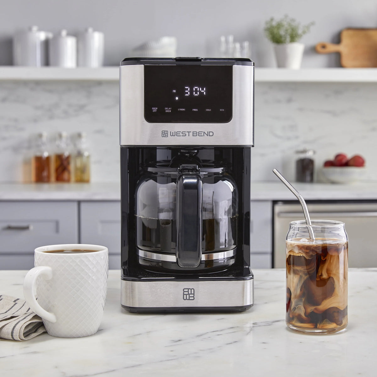 12 Cup Hot & Iced Stainless Steel Coffee Maker Y857