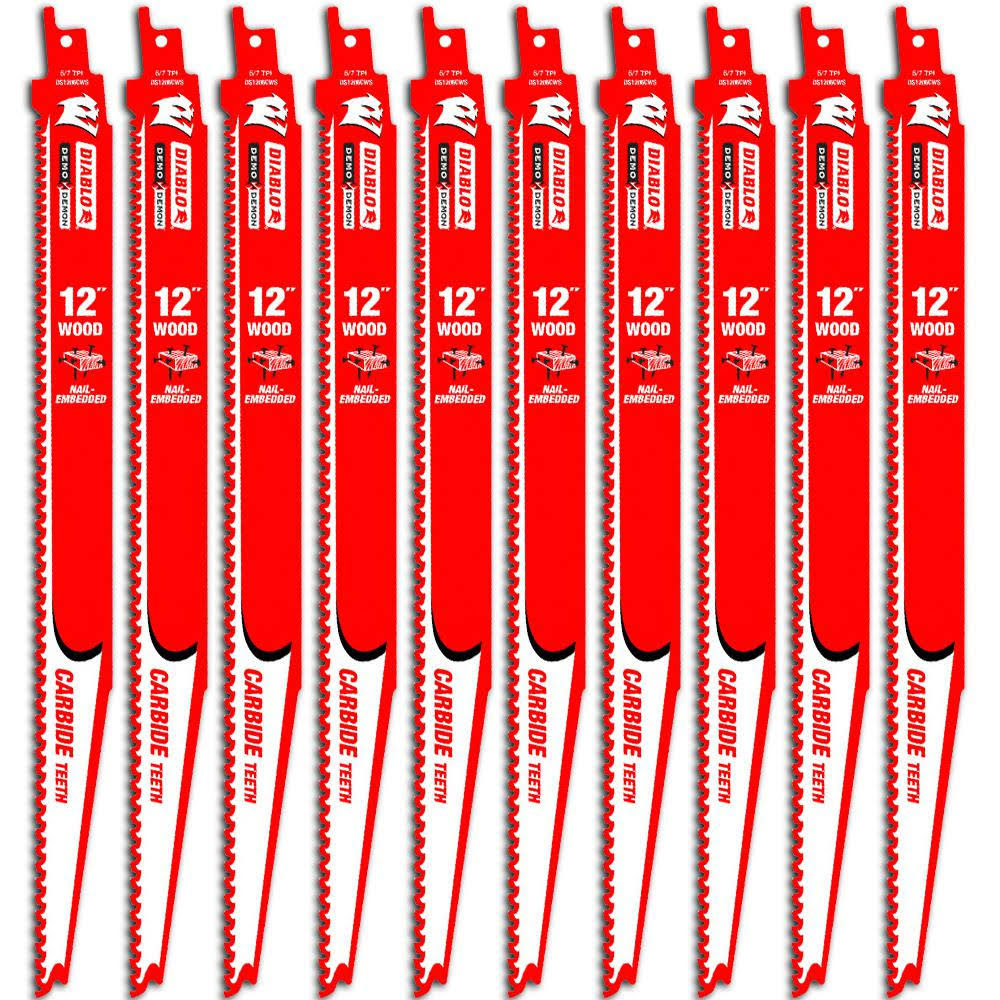 12 inch Nail Embedded Wood Reciprocating Blades S330834