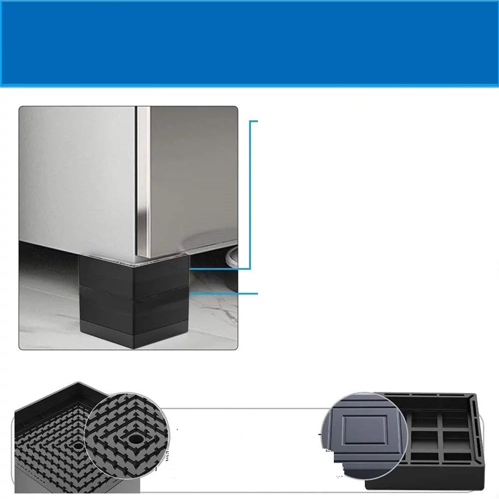 Heavy Duty Stackable Black Polypropylene Plastic Bed Risers E642416