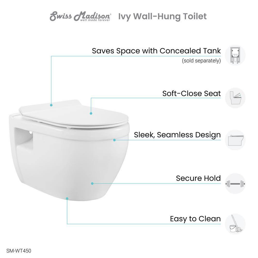 Glossy White Wall Hung Toilet S70565