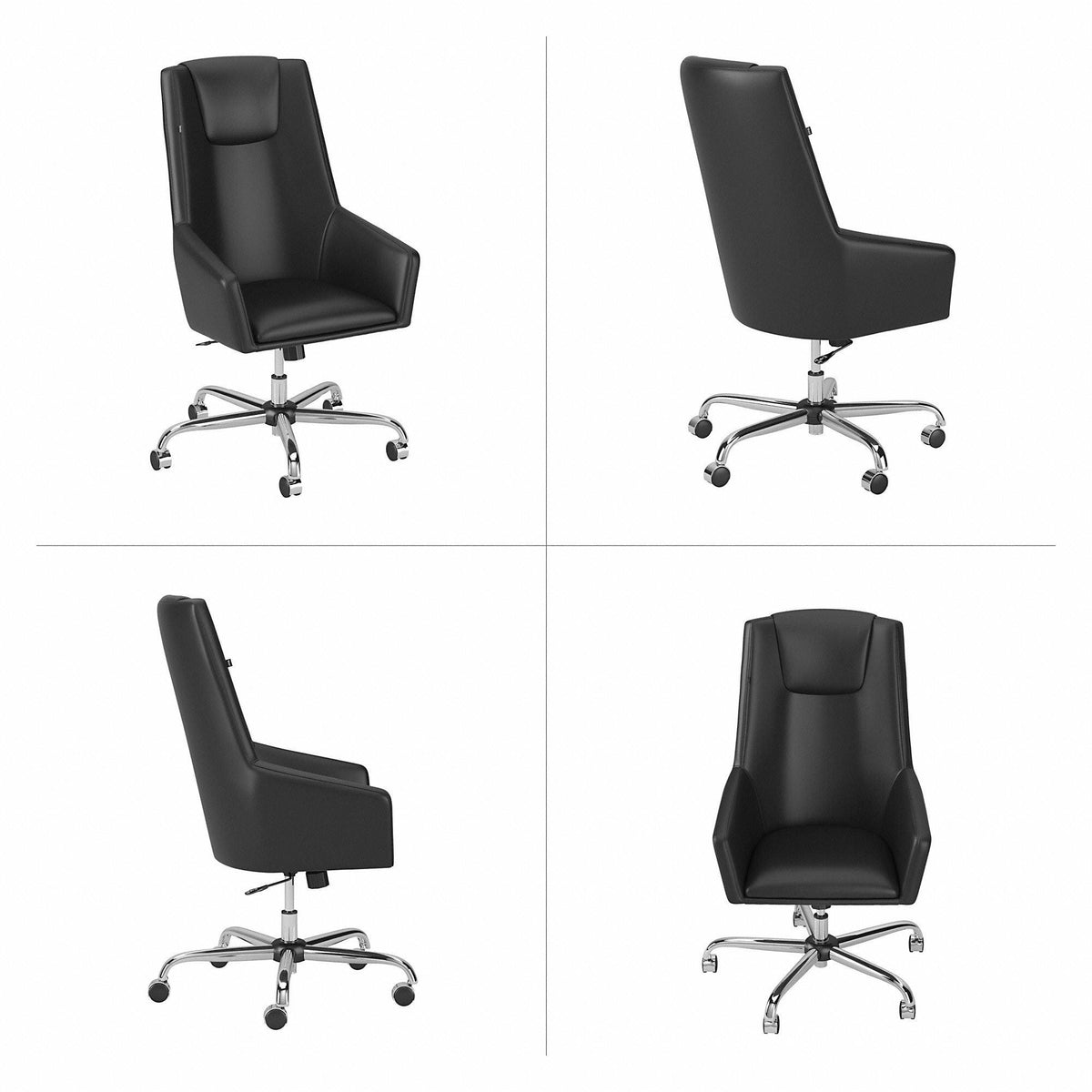 Light Gray High Back Leather Box Chair C622