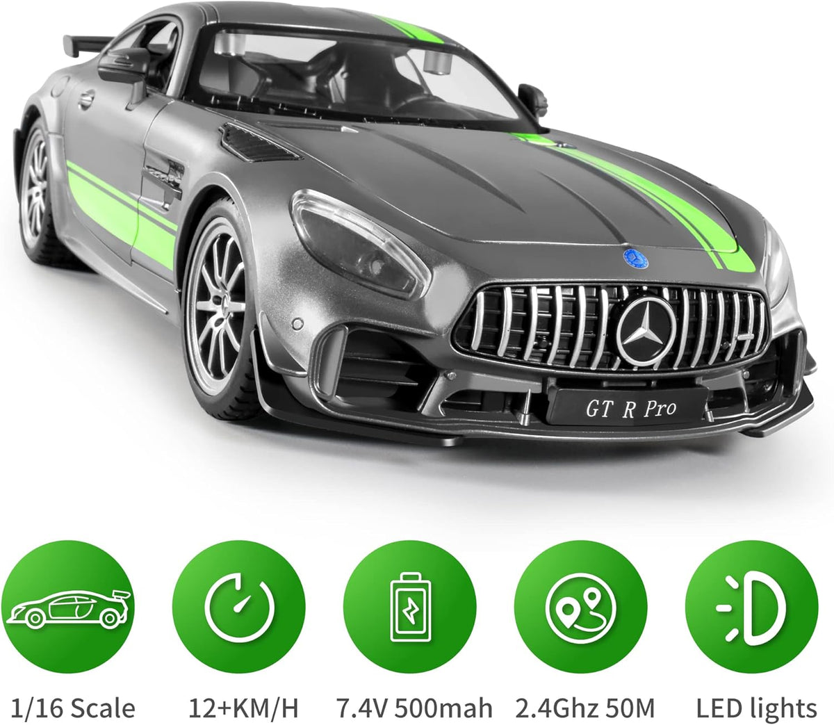 1/16 Scale RC Car with Lights, 2.4Ghz Remote Control, Pack of 2 N232809