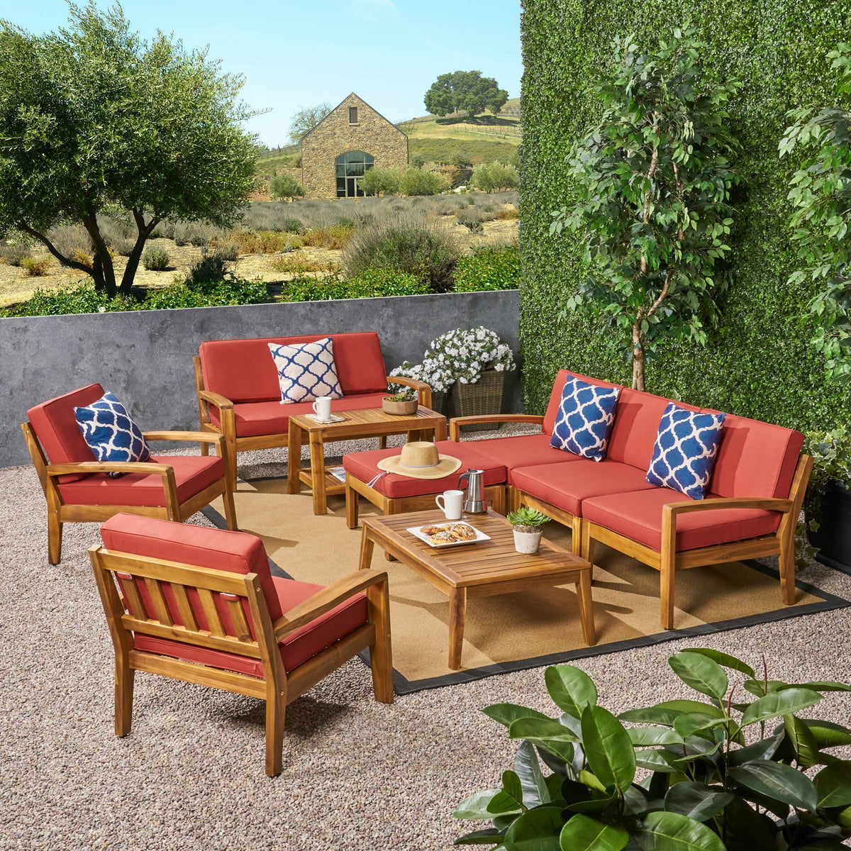 7-Seater Sectional Sofa Chat Set with Ottoman I54109