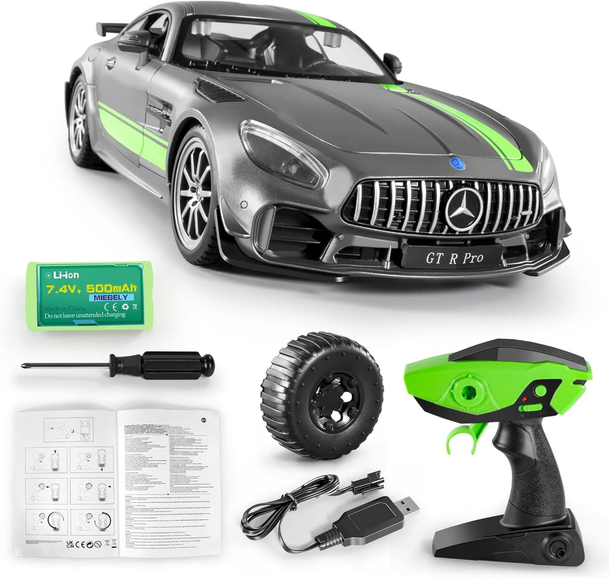 1/16 Scale RC Car with Lights, 2.4Ghz Remote Control, Pack of 2 N232809