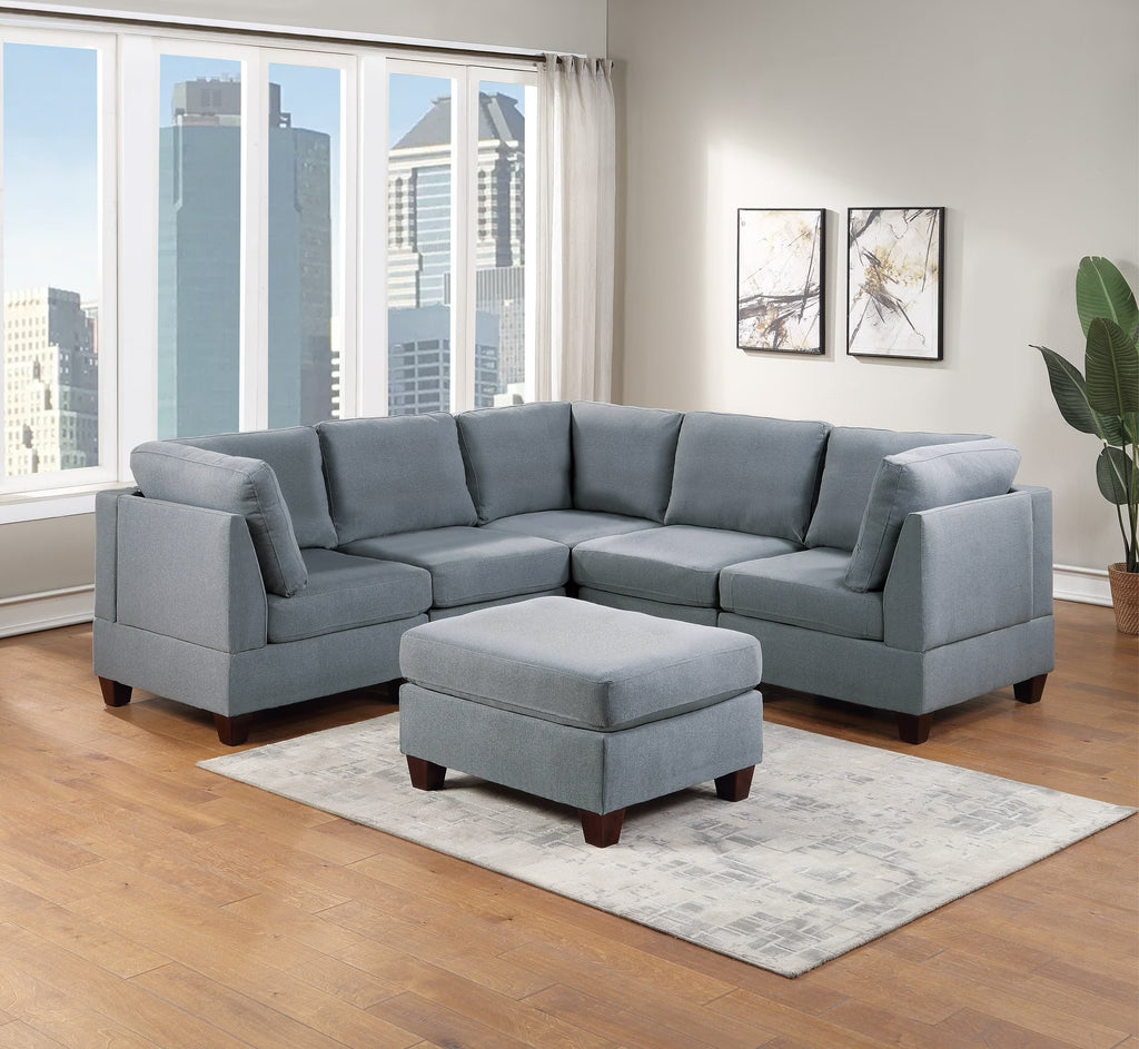 Modular Sectional 6pc Set Gray V67891