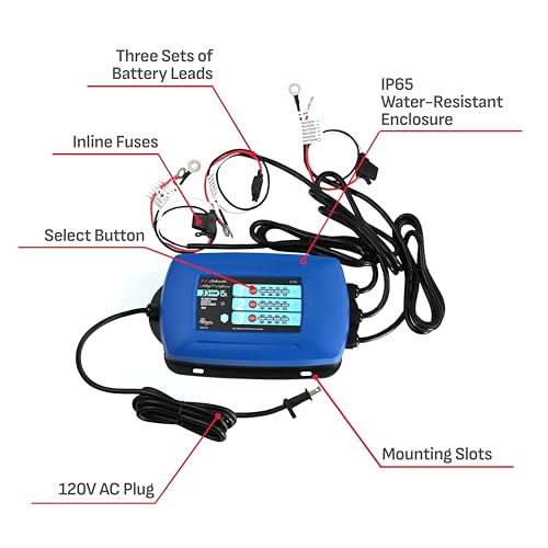 Two-Bank On-Board Marine Battery Charger, 15 Amps, 12 Volt X628
