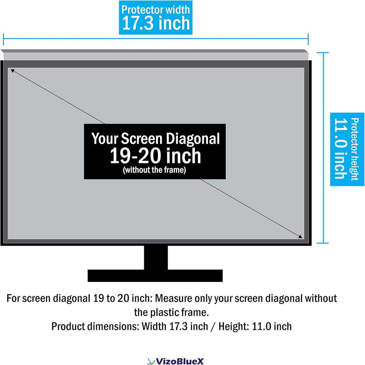 32 inch Anti-Blue Light Monitor Screen Protector Panel (28.5 x 17.1 inch) D586