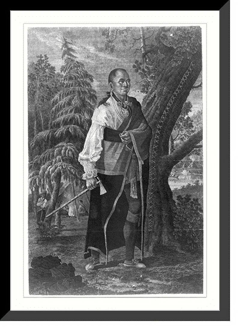 Framed Print Portrait of Hendrick Mohawk chief S7900