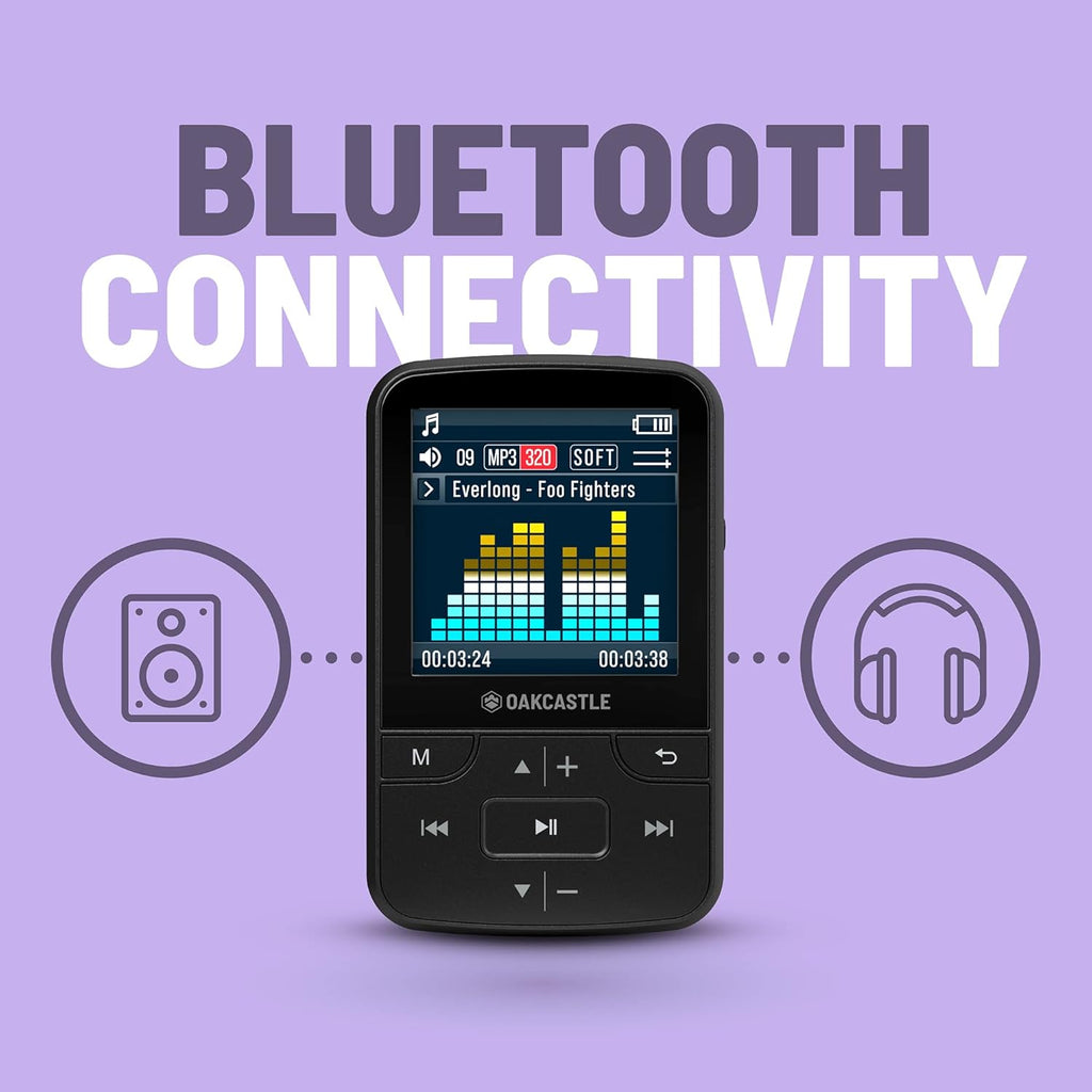 8GB MP3 Player with Bluetooth, FM Radio, Micro SD Slot, Pack of 2 P490
