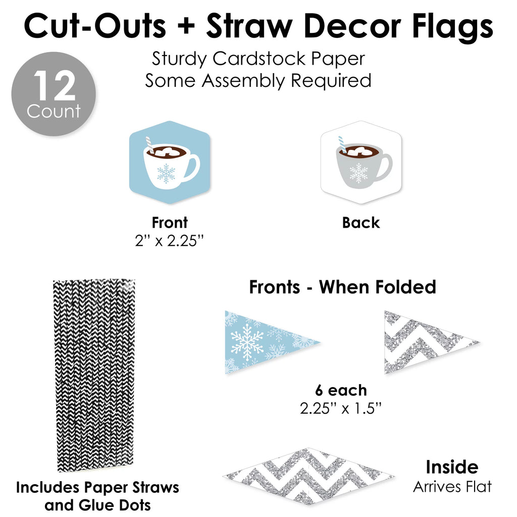 50 Pieces Hot Cocoa Drink Bar Decorations Kit R813