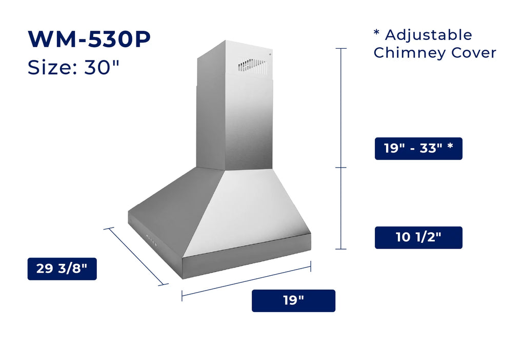 30” Wall Mount Range Hood Stainless Steel L265874