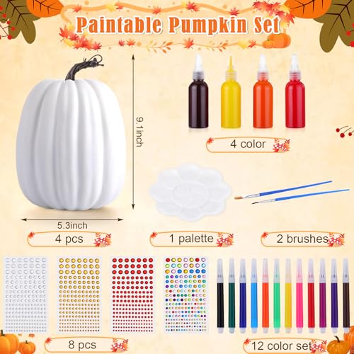 4 Sets 9.1 Inch Artificial Foam Pumpkins L853