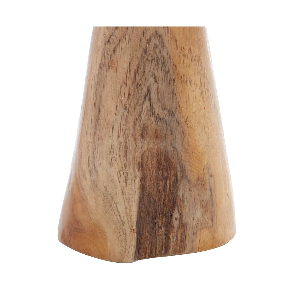 Brown Wood Mushroom Sculpture Set of 3 R5375