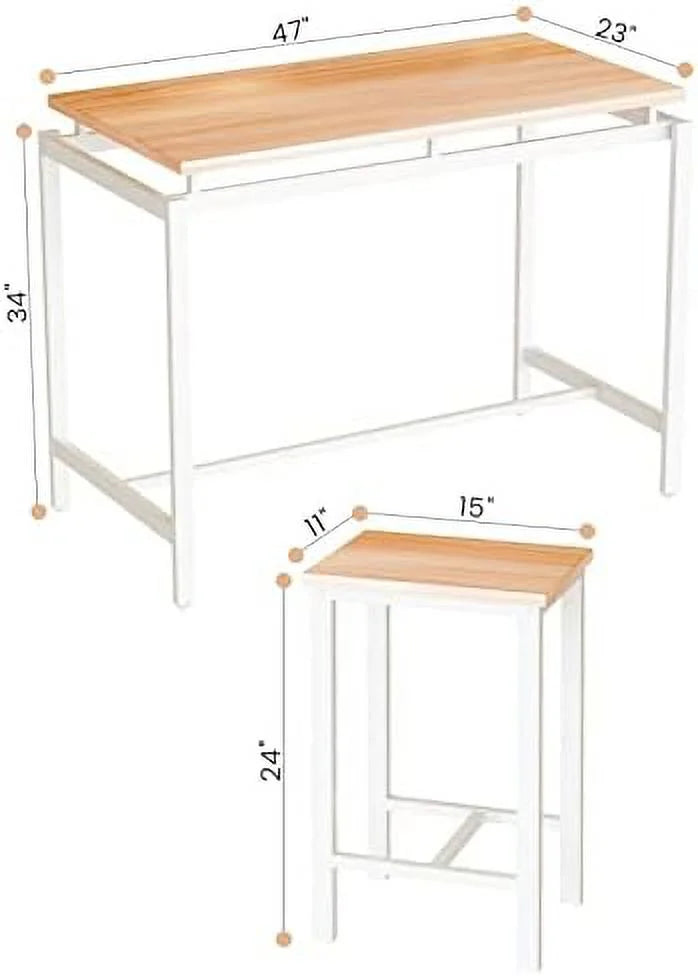 Dining Table Set for 4 with 4 Round Stools 5 Piece B788