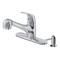 Chrome Single Handle Pull Out Kitchen Faucet with Soap Dispenser O536