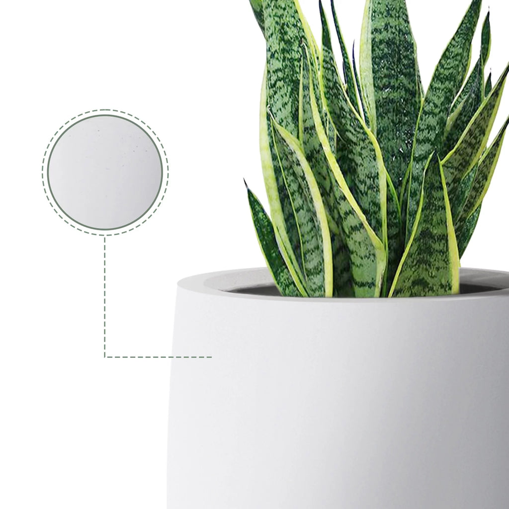 24" White Concrete Tall Planter Set of 2 G18555