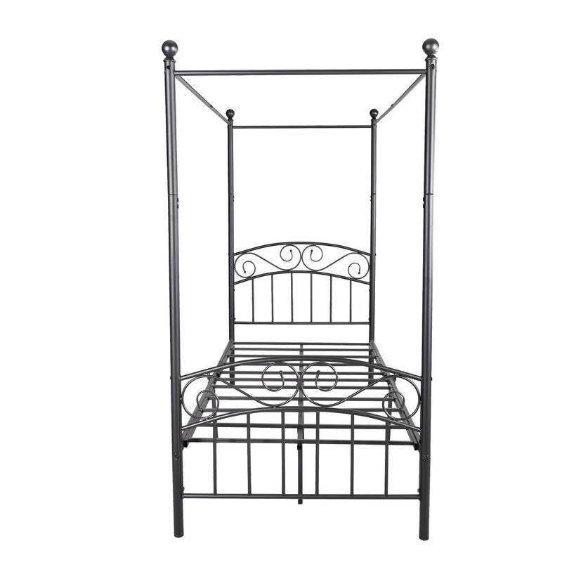 Black Twin Size Canopy Bed Frame C176