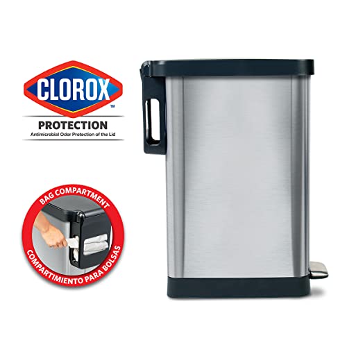 45 Liter Stainless Steel Slim Trash Can with Soft Close Lid K37199