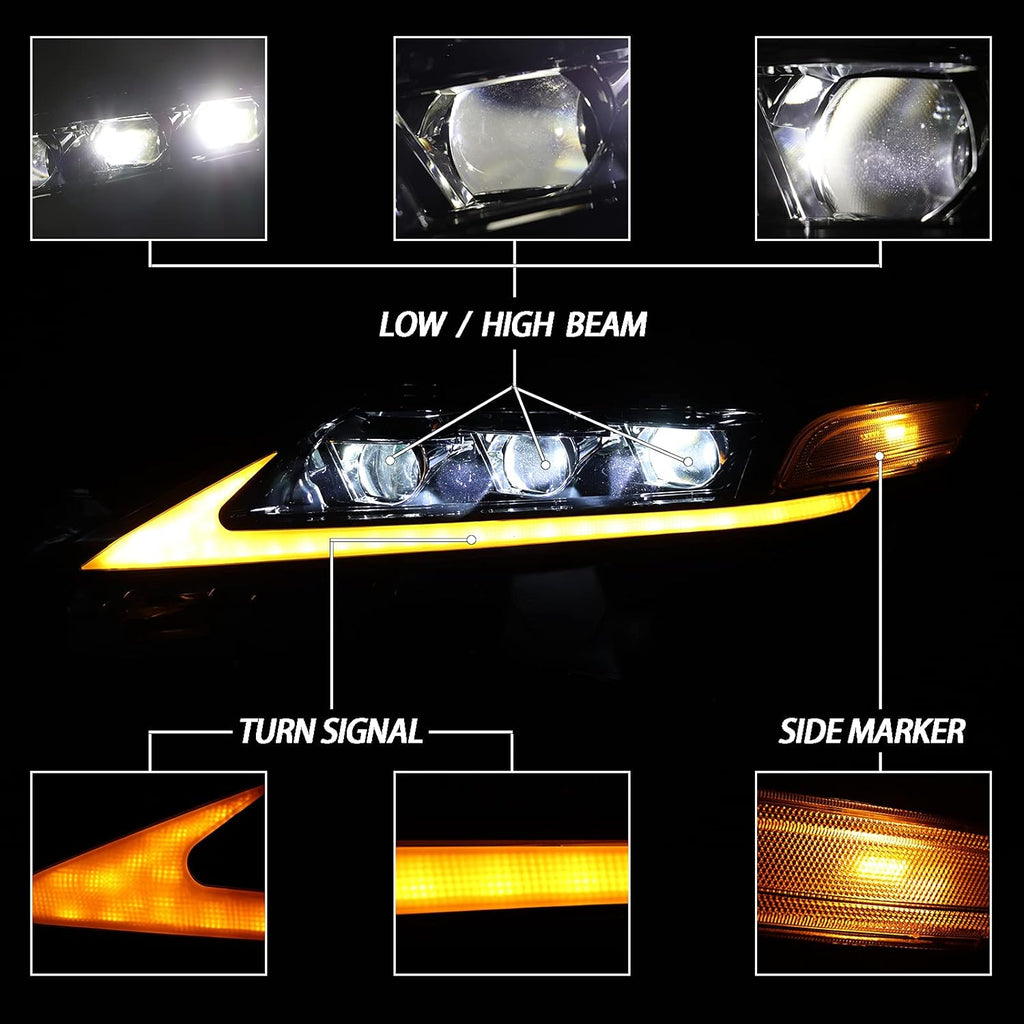 Upgrade Full LED Headlights Assembly with Sequential Turn Signal, Left+Right Pair S84284