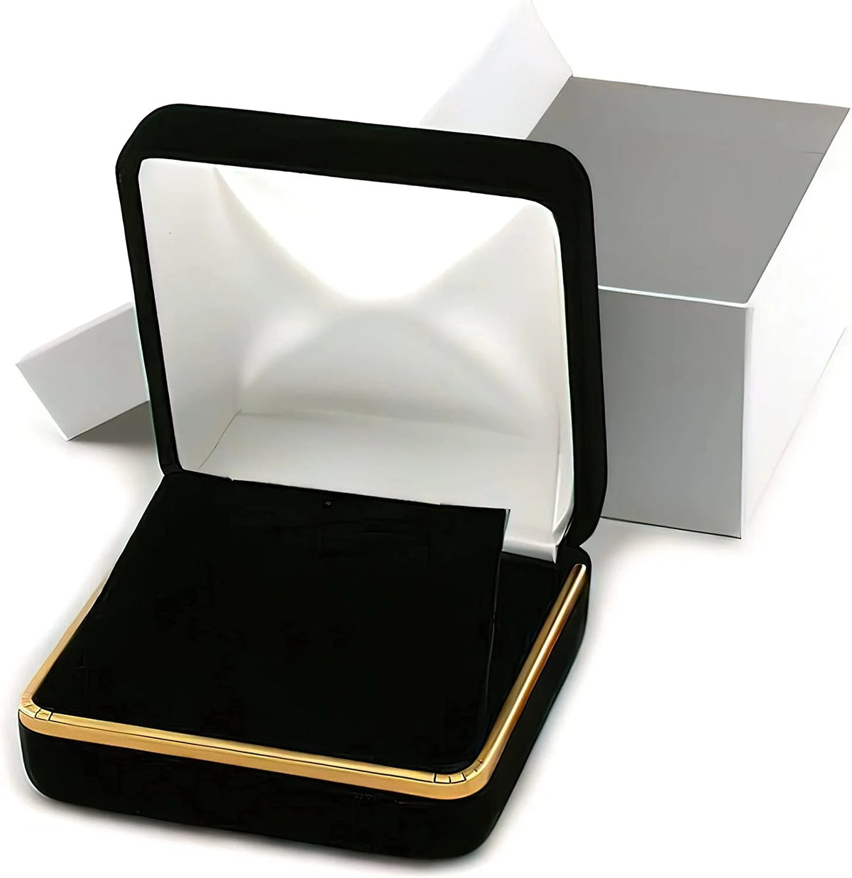 14K White Gold Box Pendant Chain Necklace (16 inch) S873940