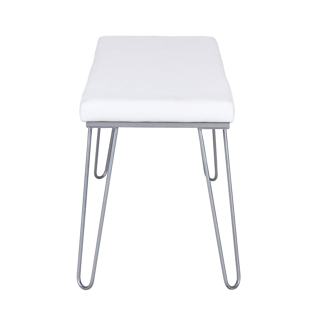 Silver / White Long Bench S339314