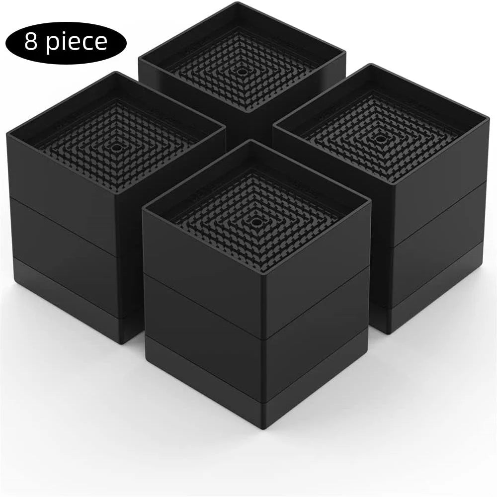 Heavy Duty Stackable Black Polypropylene Plastic Bed Risers E642416