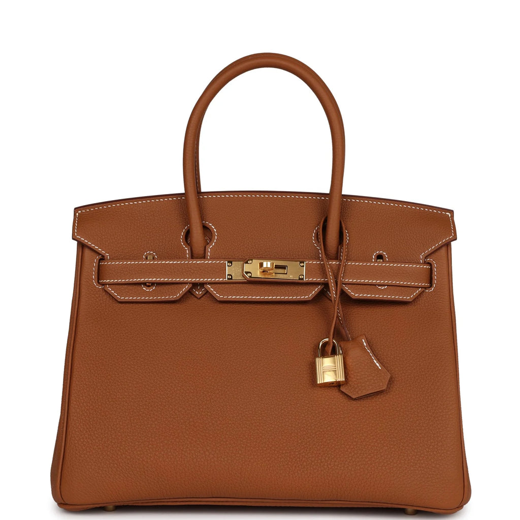Gold Togo Leather Handbag T794