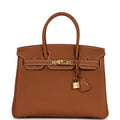 Gold Togo Leather Handbag T794