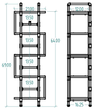 Brushed Brass Gray Natural Etagere Bookcase Q653